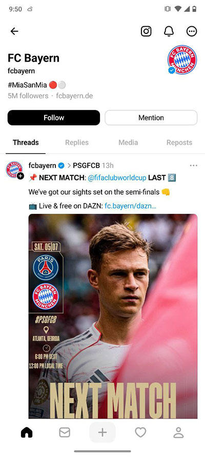 Finding content in Instagram app